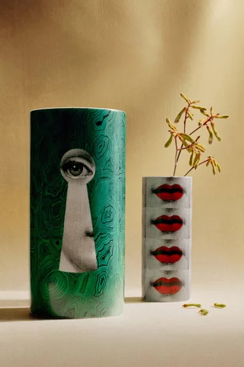 Medium Serratura su Malachite Cylindrical Vase