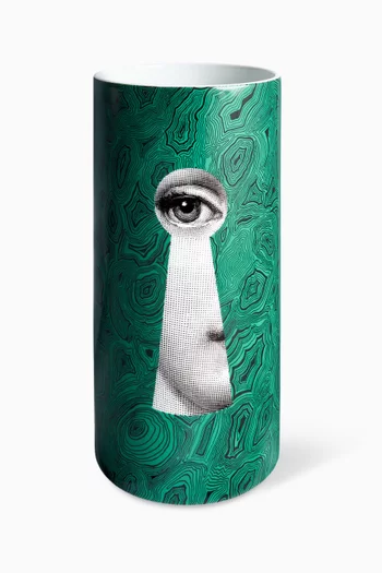 Medium Serratura su Malachite Cylindrical Vase