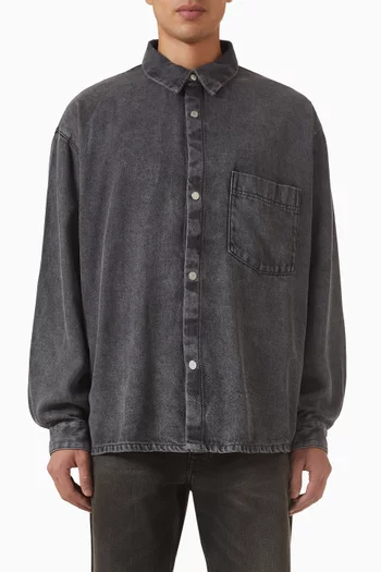 قميص مازا بأزرار دينم