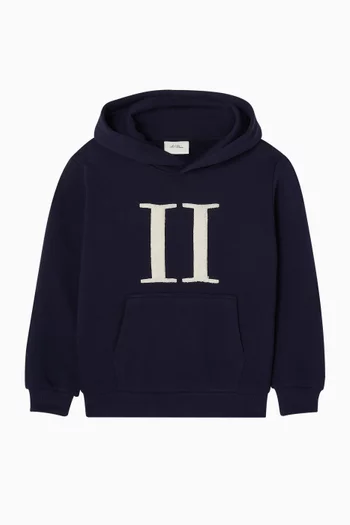 كنزة بغطاء رأس وشعار انكور قطن عضوي ناعم