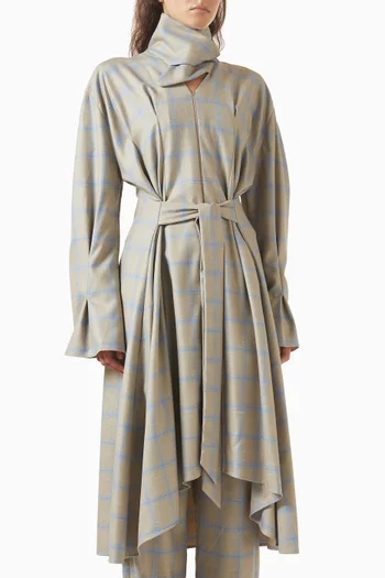 معطف ترنش بنقشة مربعات