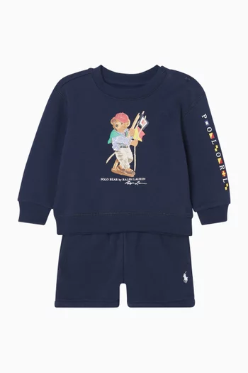 سويت شيرت بفتحة رقبة مستديرة وشعار الماركة