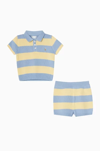 طقم متناسق بنسيج مخطط قطن