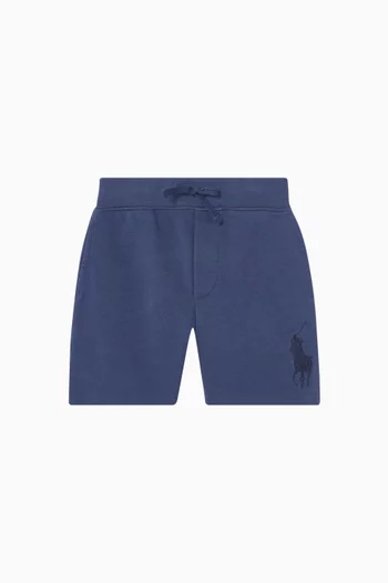 شورت رياضي برباط تضييق وشعار لاعب البولو على الحصان