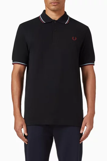 تي شيرت مزين بخطين قطن