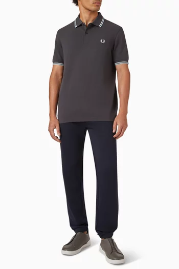 تي شيرت مزين بخطين قطن