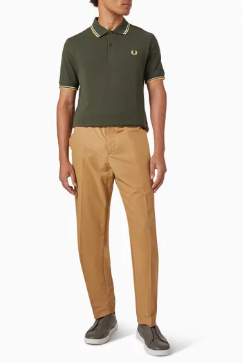 تي شيرت مزين بخطين قطن