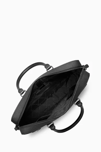 حقيبة عمل جيت سيت بشعار الماركة قنب وجلد