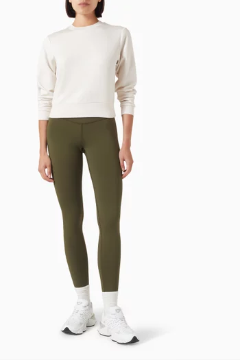 سويت شيرت كومبوز بفتحة رقبة مستديرة صوف