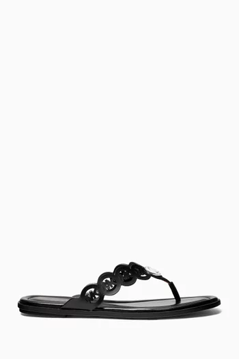 Janie Thong Flats in Leather
