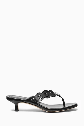 Janie Thong Sandals in Leather