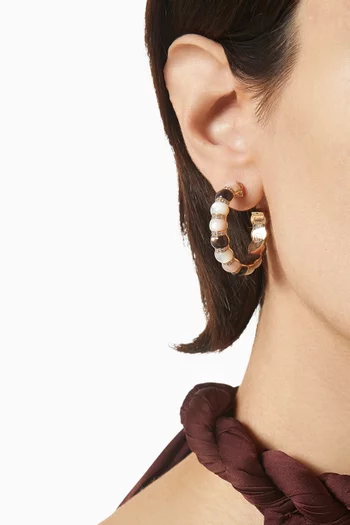 أقراط سيريث دائرية بحجم كبير ذهب وردي عيار 18