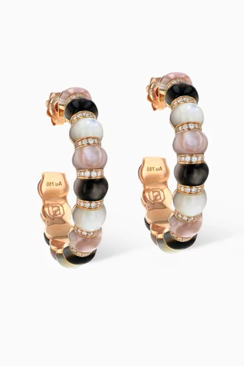 أقراط سيريث دائرية بحجم كبير ذهب وردي عيار 18