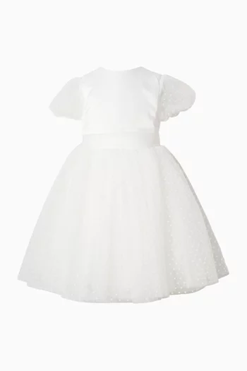 فستان بأكمام منفوخة شيفون