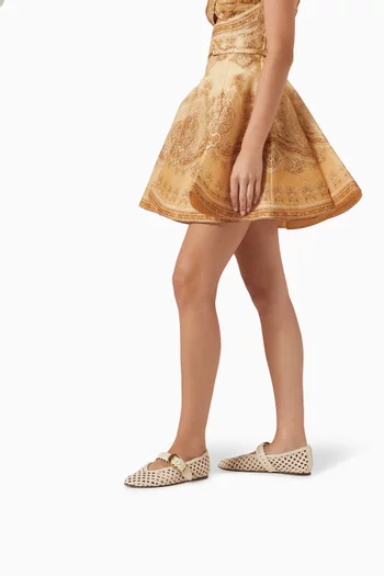 Helix Ballerina Flats in Calf Leather