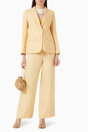 جاكيت بزر واحد قنب وكتان