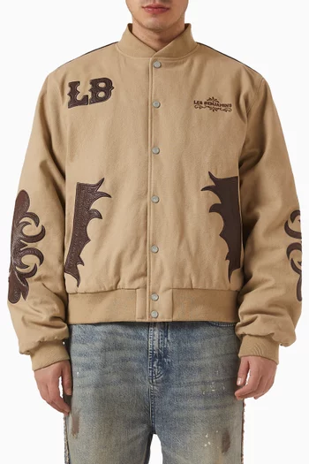 جاكيت بومبر 001 بشعار الماركة قطن