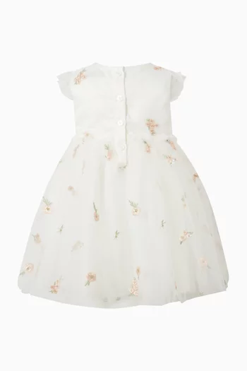 فستان مزين بتطريزات زهور