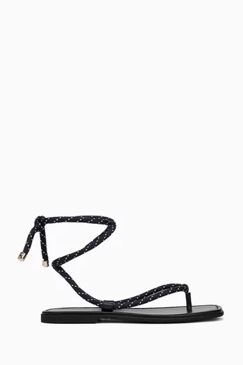 Carmina Cord Wrap Sandals in Leather