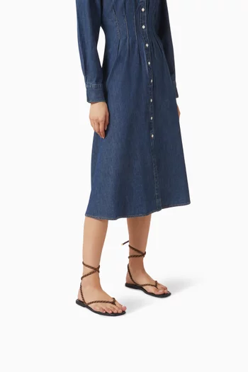 Carmina Cord Wrap Sandals in Leather