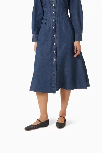 Ellie Ballerina Flats in Faux Raffia