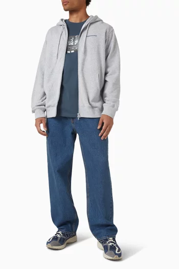 INTL. Logo Zip Up Hoodie in Cotton