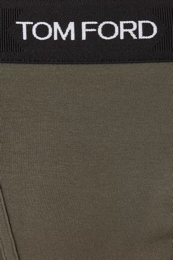 بوكسر بحزام خصر مزين بشعار الماركة قطن مطاطي