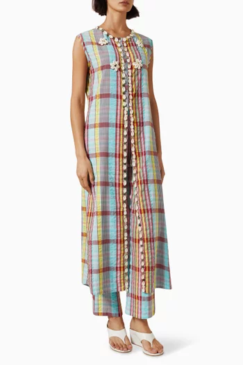 طقم تونيك وبنطال باتموس مزين بصدف