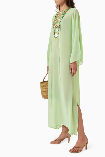 قفطان مطرز بعرق اللؤلؤ