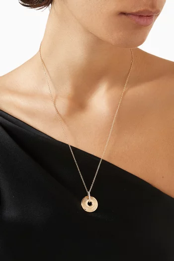 قلادة بوزيشن ذهب وردي عيار 18