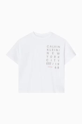 تي شيرت بشعار الماركة قطن وجيرسيه