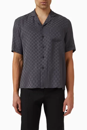 GG Bowling Shirt in Silk-jacquard