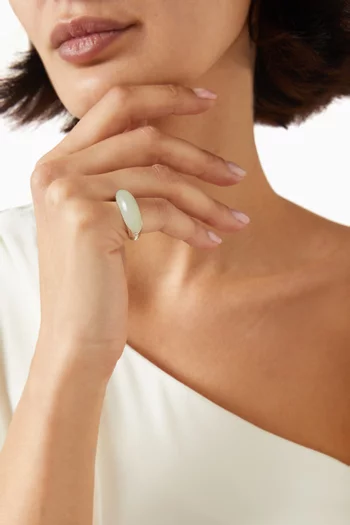 The Beatrice Ring in Serpentine & Sterling Silver