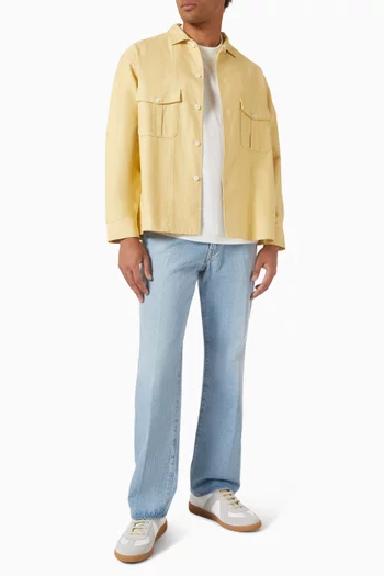 قميص بنمط جاكيت بتصميم عسكري قطن