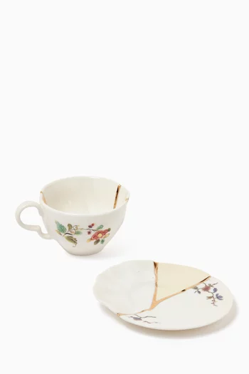 طقم شاي كينتسوغي بورسلين وذهب