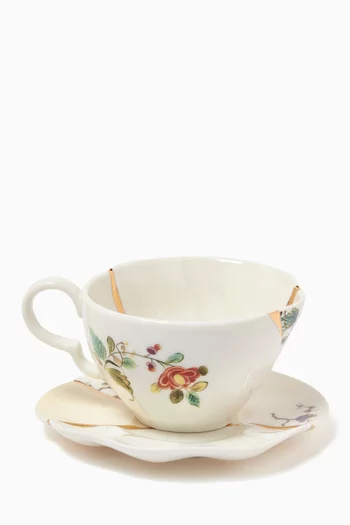 طقم شاي كينتسوغي بورسلين وذهب