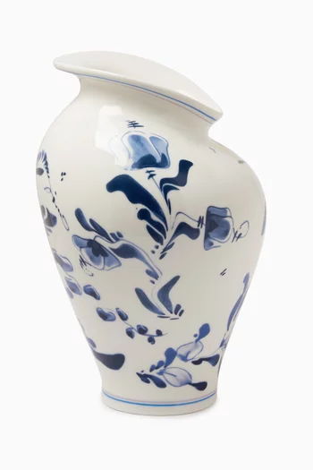 مزهرية كلاسيكس بورسلين دلفت بنقشة زهور