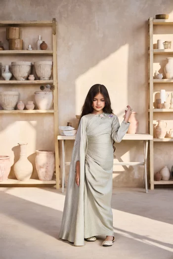 Ruched Cape Dress