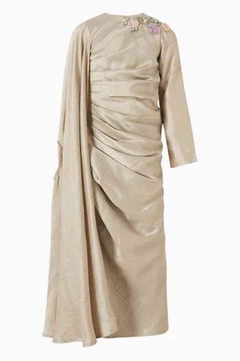 Ruched Cape Dress