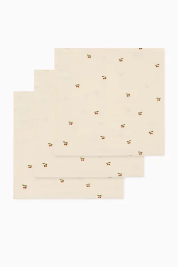 طقم أقمشة موسلين قطن عضوي، 3 قطع