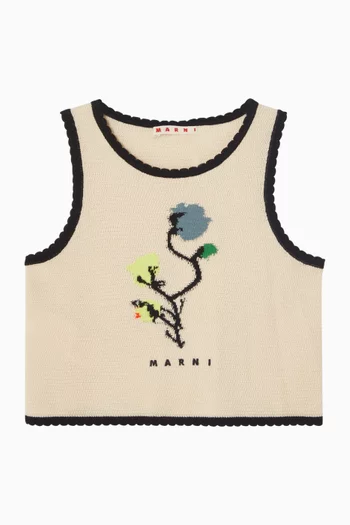 Floral Trim Top in Cotton