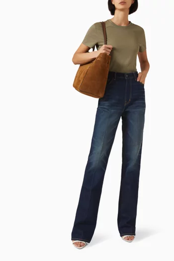 تي شيرت مطرز بشعار الماركة قطن