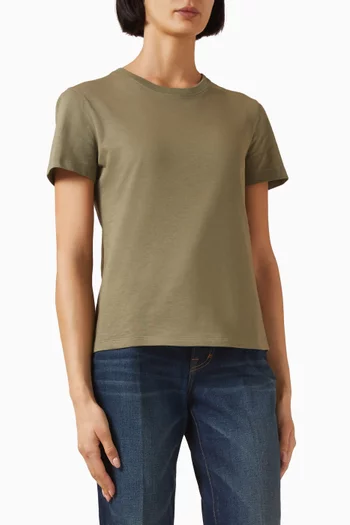 تي شيرت مطرز بشعار الماركة قطن