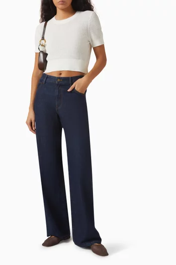 بلوزة قصيرة نسيج كتان