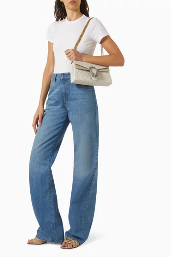 حقيبة كتف ديونيسوس متوسطة قنب بشعار حرفي GG