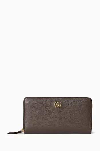 GG Marmont Zip Around Wallet in Leather