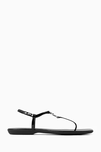 Thong Sandal Flats in Patent Leather