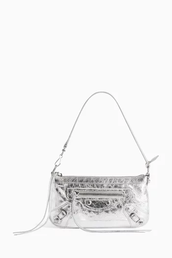 Le City Pouch on Strap in Metallic Arena Lambskin