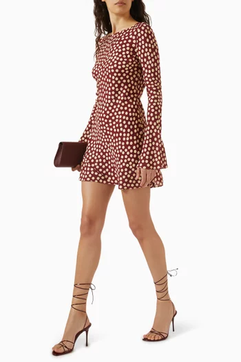 فستان بريجيت بنقشة منقطة حرير جيانهونغ كريب