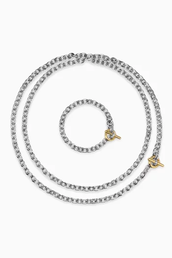 DY Mercer® Convertible Chain Necklace in Sterling Silver & 18kt Gold
